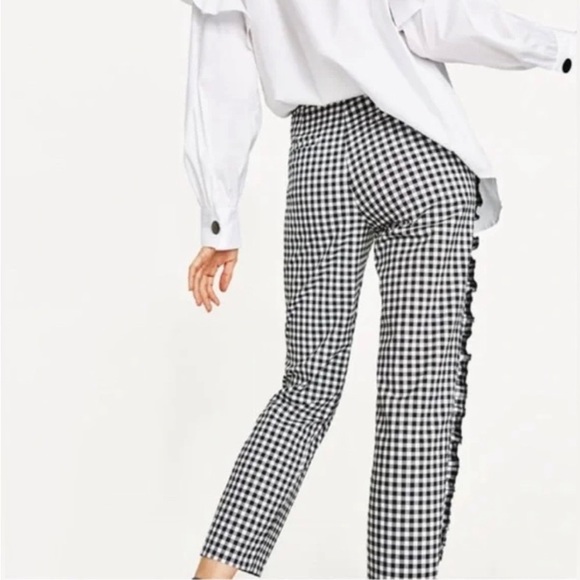 Zara Gingham Trousers with Ruffles - Picture 9 of 9